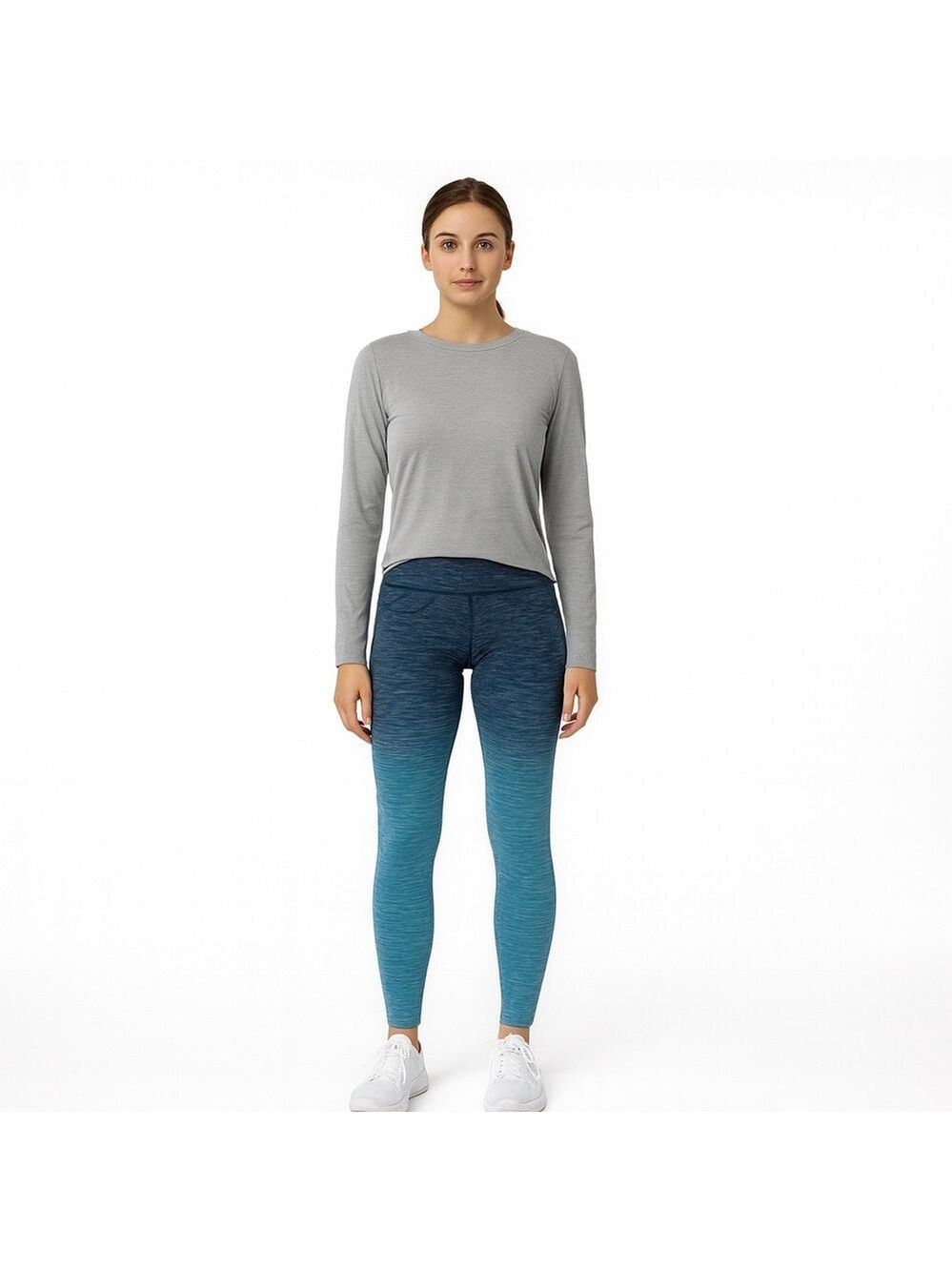 Itzon Leggings Ombre Blue/Torquoise Crop Medium